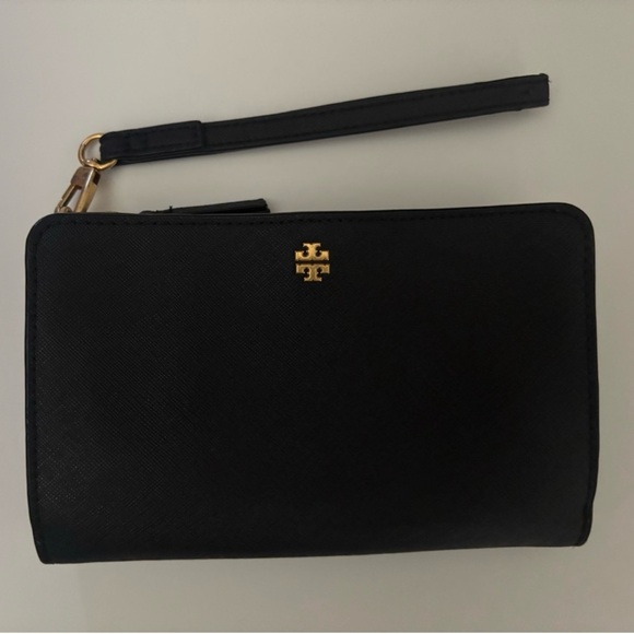 Tory Burch Handbags - Tory Burch Black Wristlet with Gold Accent